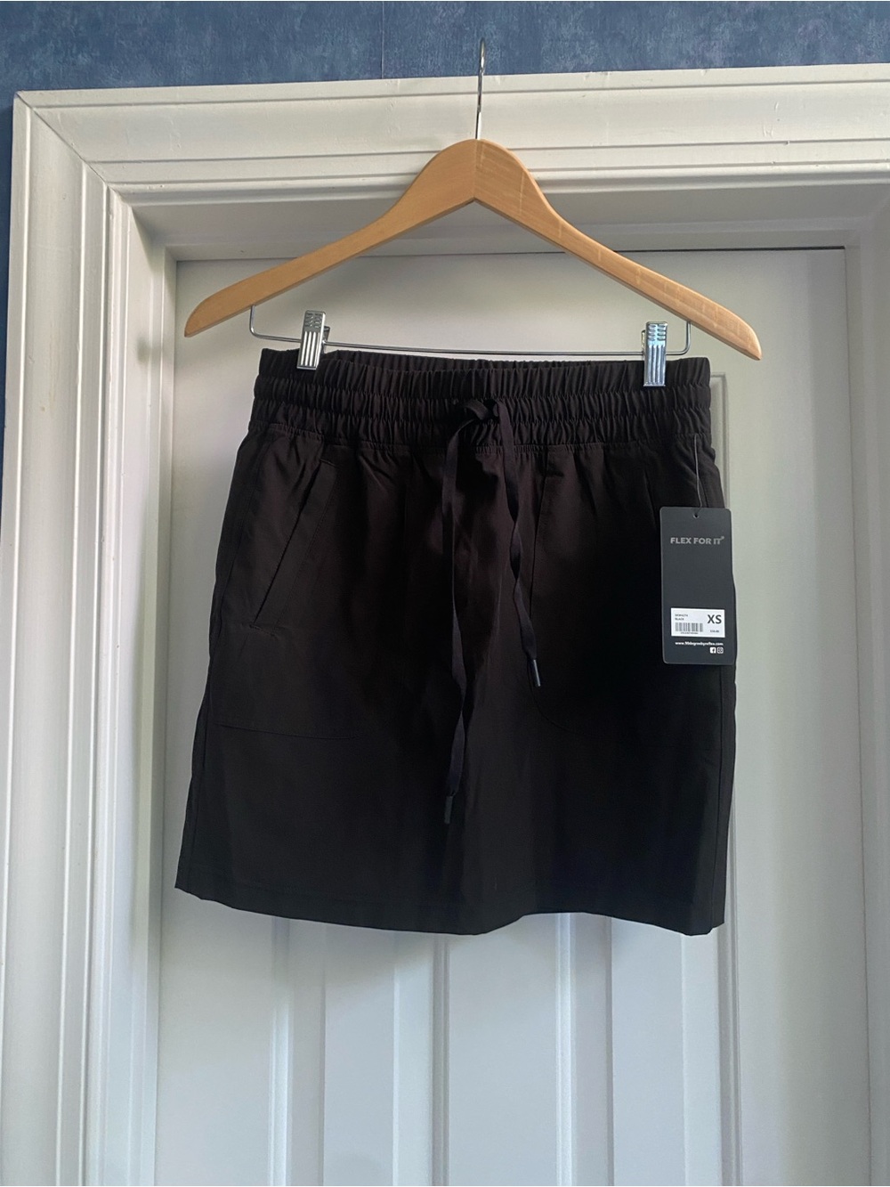 90 Degrees Black Drawstring Skirt with Pockets